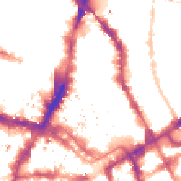 Night-time road noise heatmap for E1 7LJ