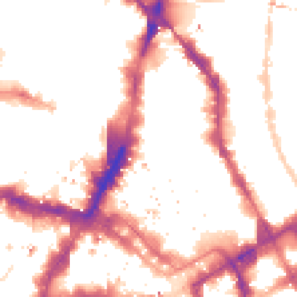 Night-time road noise heatmap for E1 7LS