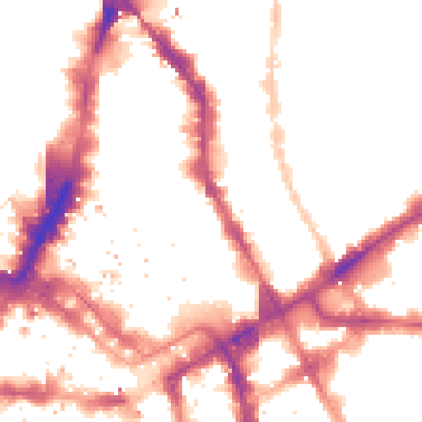 Night-time road noise heatmap for E1 7NE