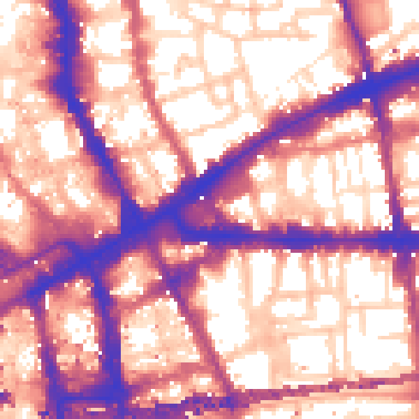 Daytime road noise heatmap for E1 7QR