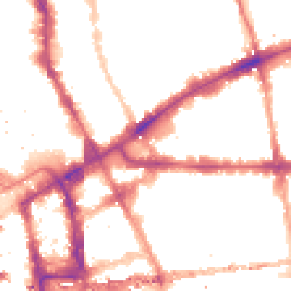 Night-time road noise heatmap for E1 7QR