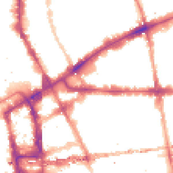 Night-time road noise heatmap for E1 7QT