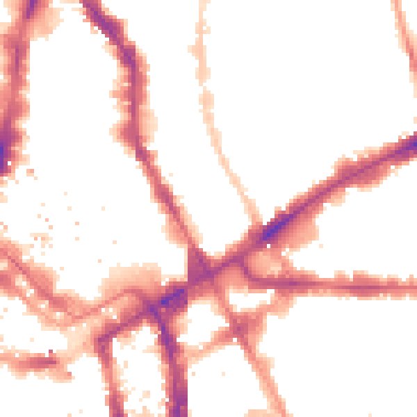Night-time road noise heatmap for E1 7RL