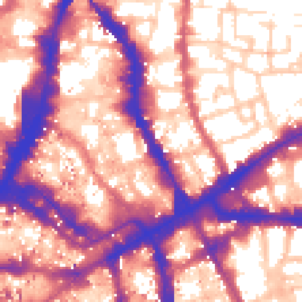 Daytime road noise heatmap for E1 7TR