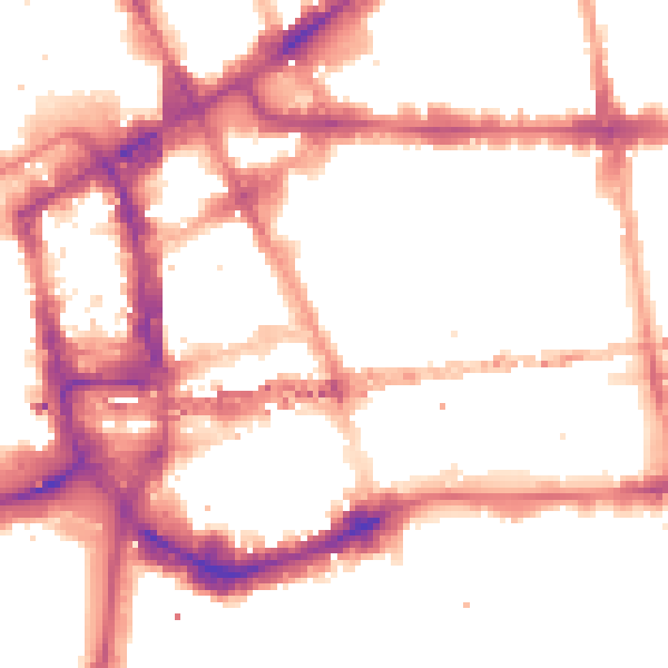 Night-time road noise heatmap for E1 8AG