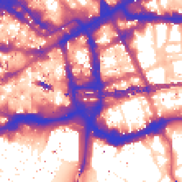 Daytime road noise heatmap for E1 8AT