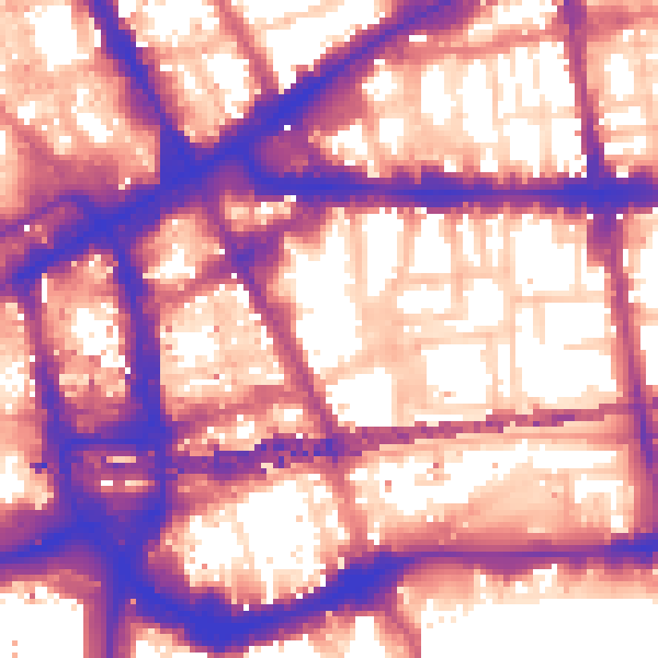 Daytime road noise heatmap for E1 8BF