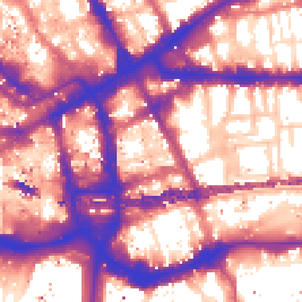 Daytime road noise heatmap for E1 8DR