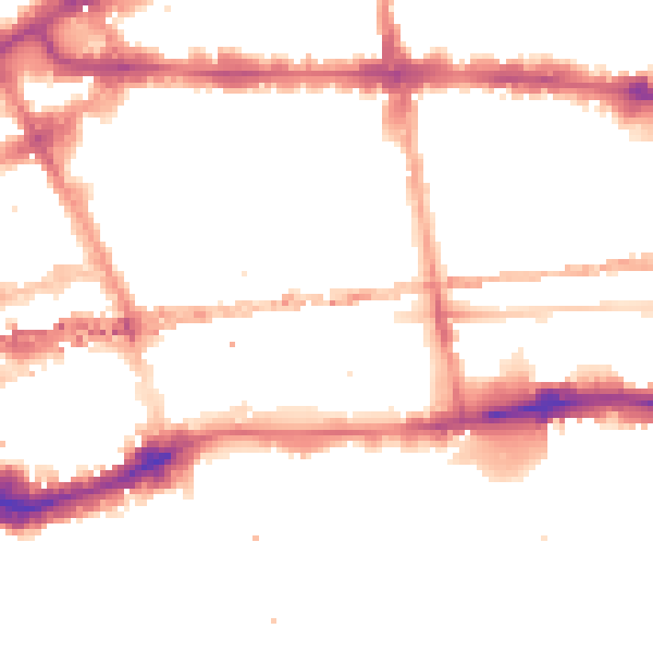 Night-time road noise heatmap for E1 8GY