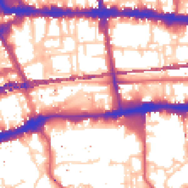Daytime road noise heatmap for E1 8HP