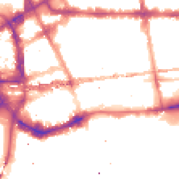 Night-time road noise heatmap for E1 8JB