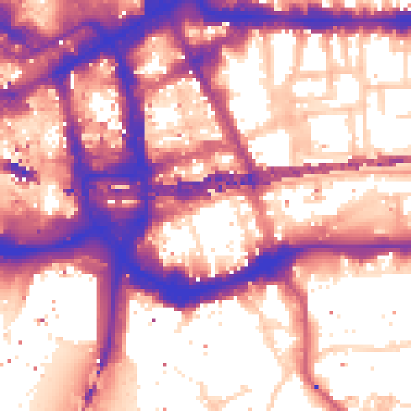 Daytime road noise heatmap for E1 8LG