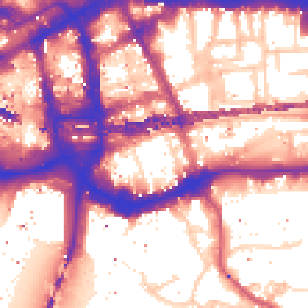 Daytime road noise heatmap for E1 8LR