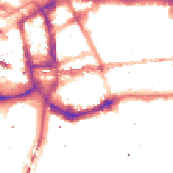 Night-time road noise heatmap for E1 8LR