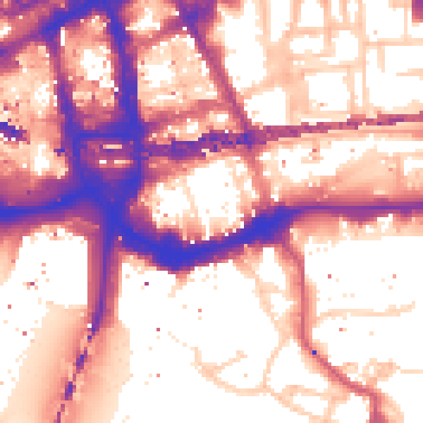 Daytime road noise heatmap for E1 8LT