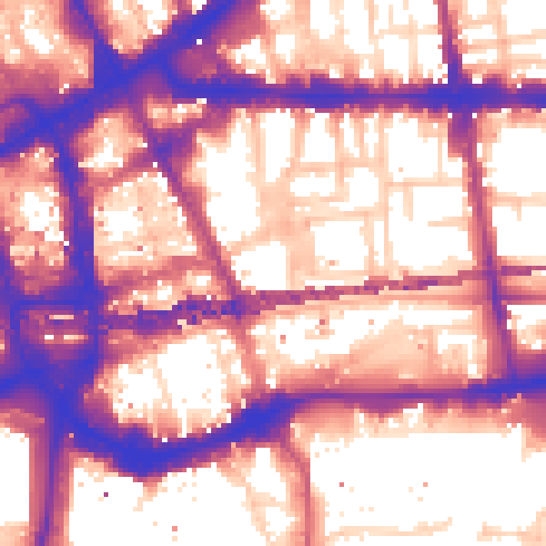 Daytime road noise heatmap for E1 8RZ