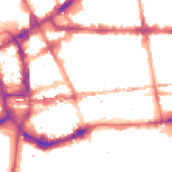 Night-time road noise heatmap for E1 8RZ