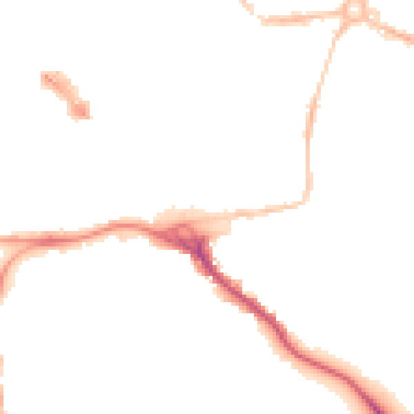 Night-time road noise heatmap for EX1 1AF