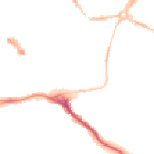 Night-time road noise heatmap for EX1 1AP