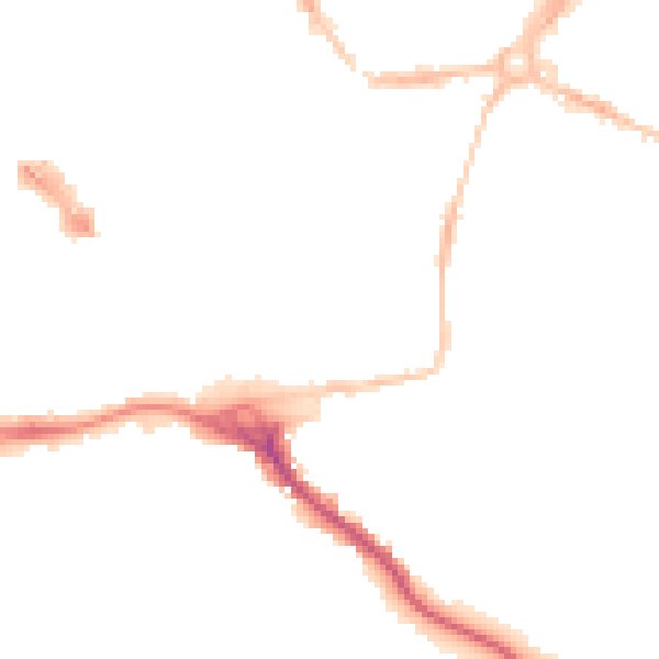 Night-time road noise heatmap for EX1 1AR
