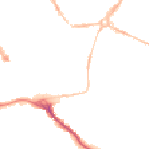 Night-time road noise heatmap for EX1 1AU