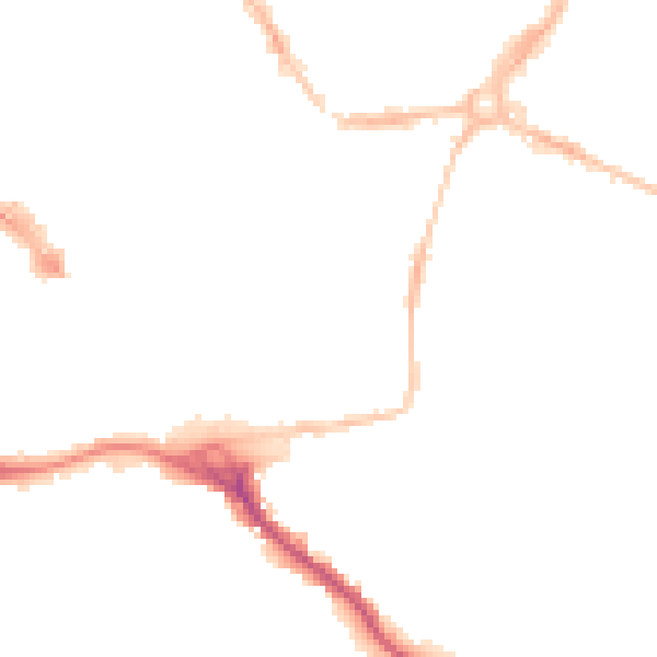 Night-time road noise heatmap for EX1 1AW