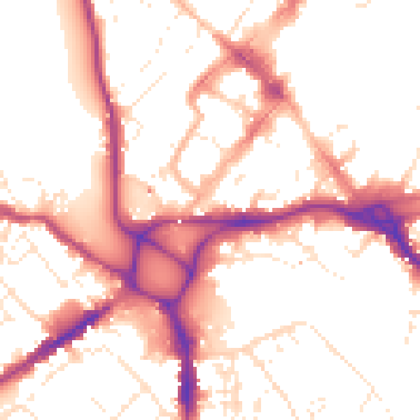 Daytime road noise heatmap for EX1 1BA