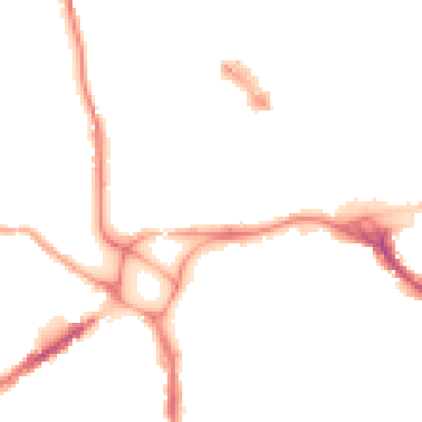 Night-time road noise heatmap for EX1 1BD