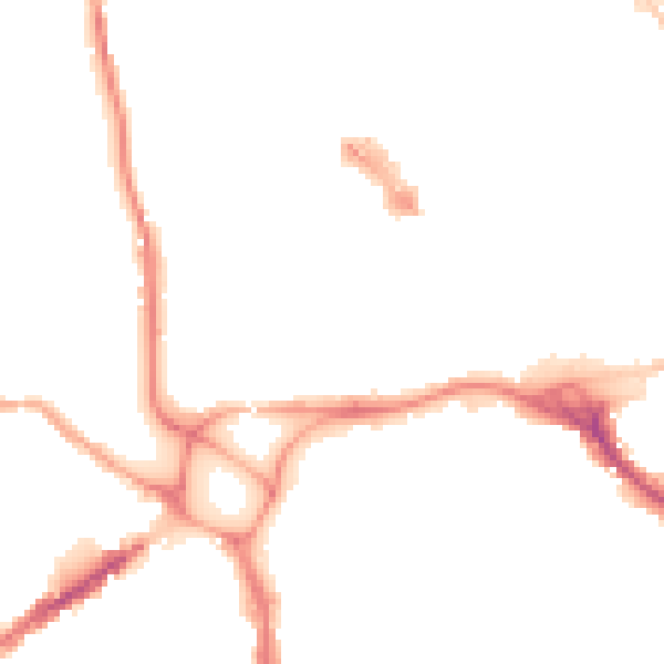 Night-time road noise heatmap for EX1 1BG