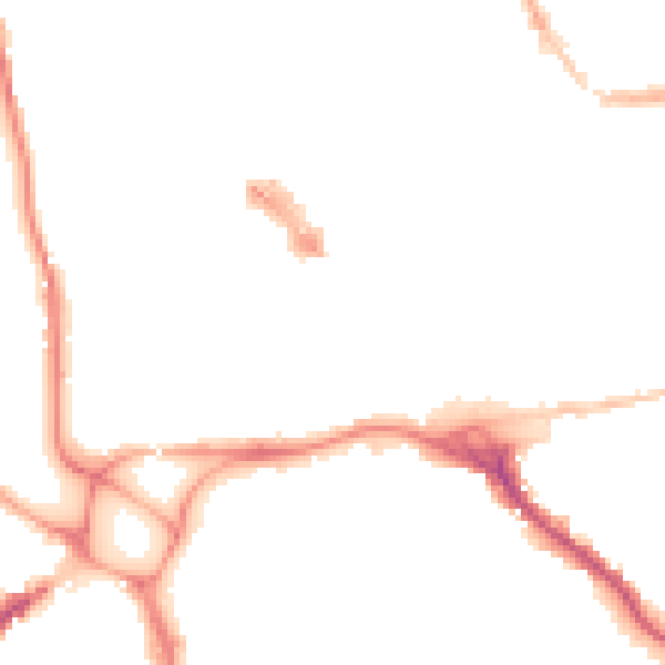 Night-time road noise heatmap for EX1 1BS