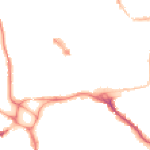Night-time road noise heatmap for EX1 1BW