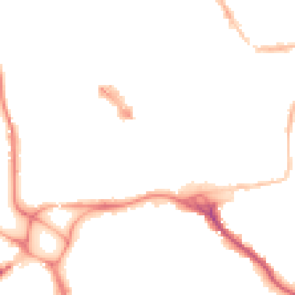 Night-time road noise heatmap for EX1 1BZ
