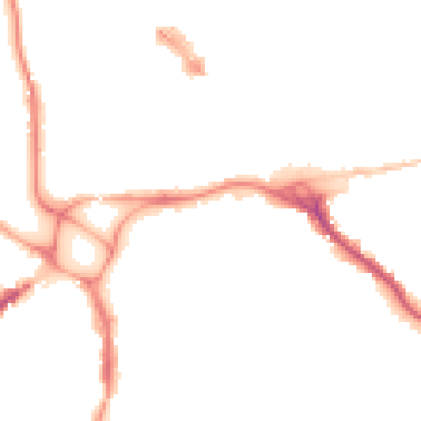 Night-time road noise heatmap for EX1 1DE