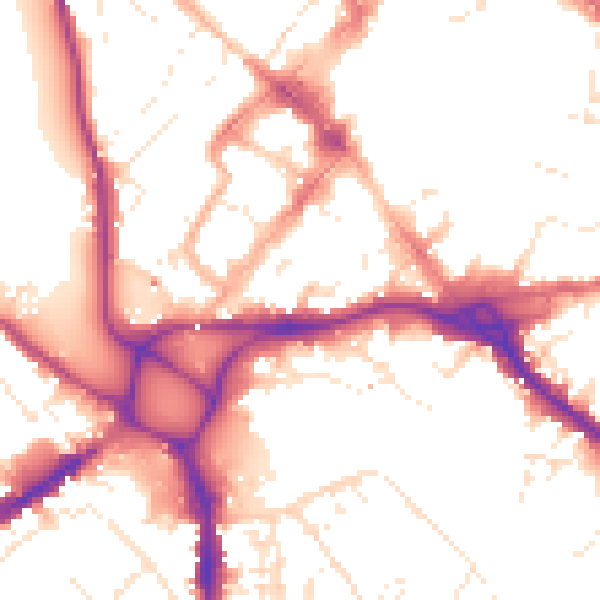Daytime road noise heatmap for EX1 1DF