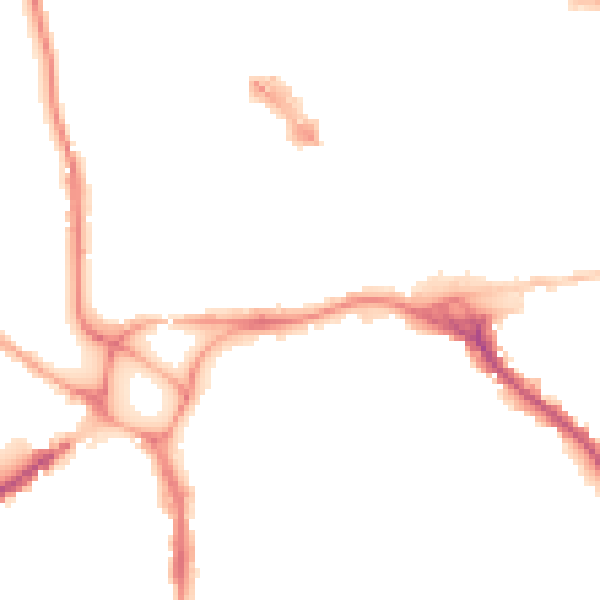 Night-time road noise heatmap for EX1 1DG