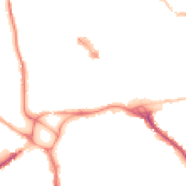 Night-time road noise heatmap for EX1 1DJ