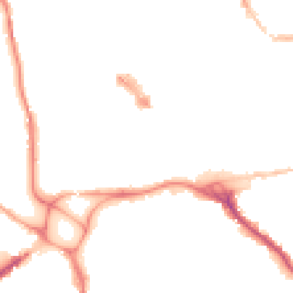 Night-time road noise heatmap for EX1 1DL