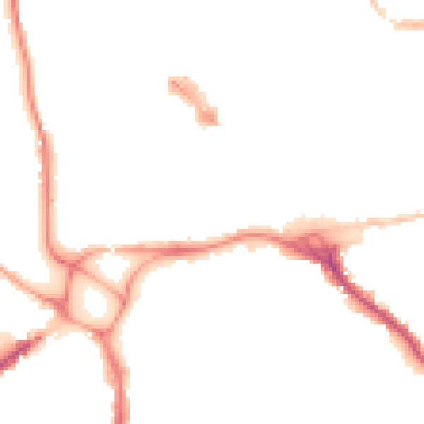 Night-time road noise heatmap for EX1 1DP