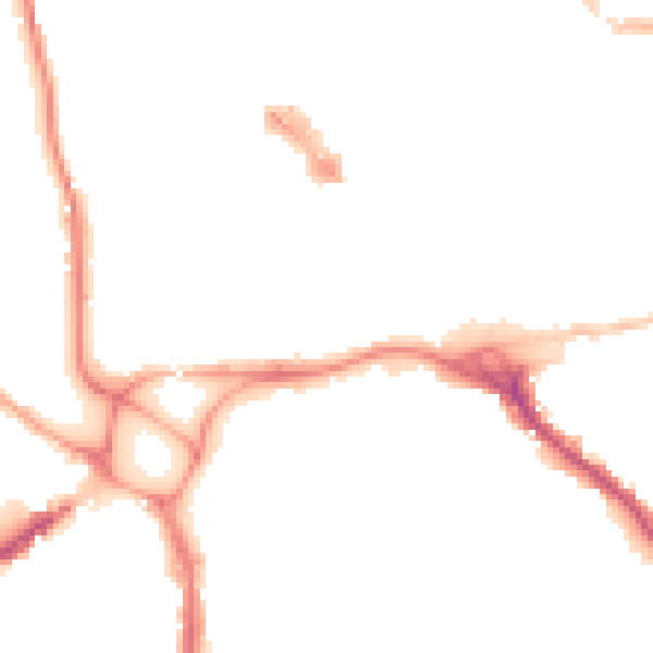 Night-time road noise heatmap for EX1 1DQ