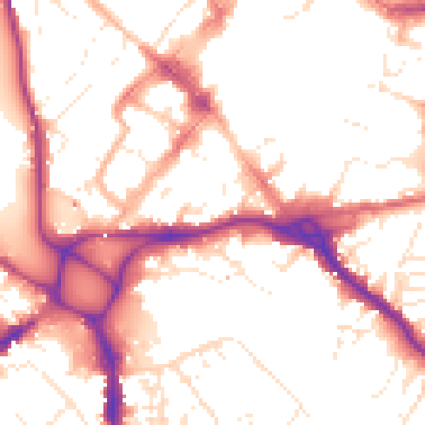Daytime road noise heatmap for EX1 1DR
