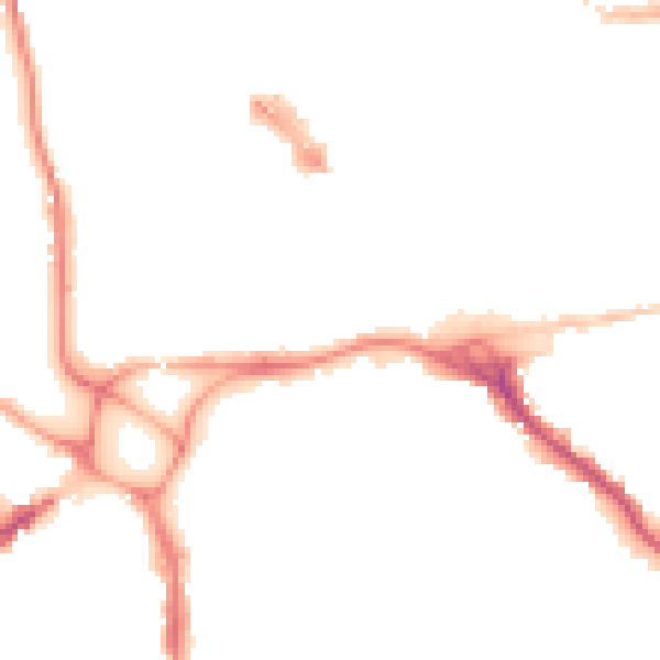 Night-time road noise heatmap for EX1 1DR