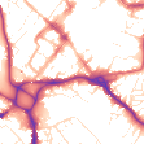 Daytime road noise heatmap for EX1 1DS