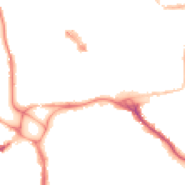 Night-time road noise heatmap for EX1 1DS