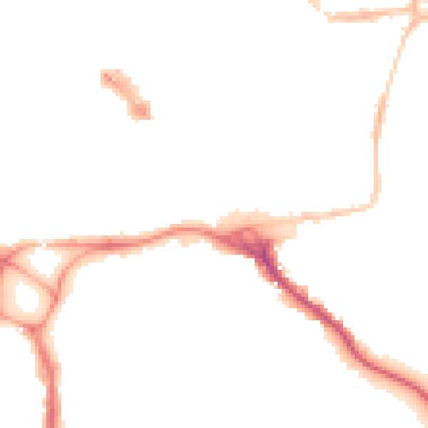 Night-time road noise heatmap for EX1 1EE