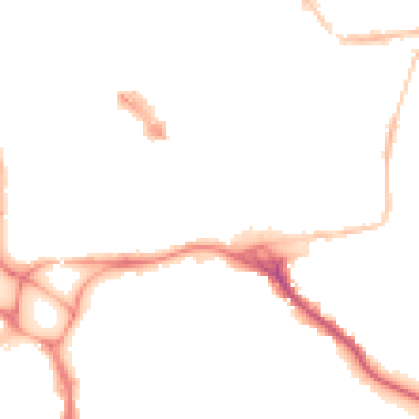 Night-time road noise heatmap for EX1 1EG
