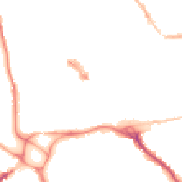 Night-time road noise heatmap for EX1 1EN