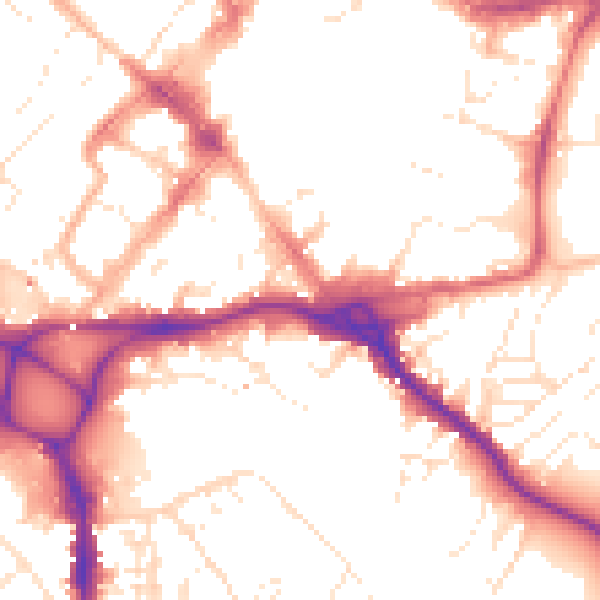 Daytime road noise heatmap for EX1 1ES