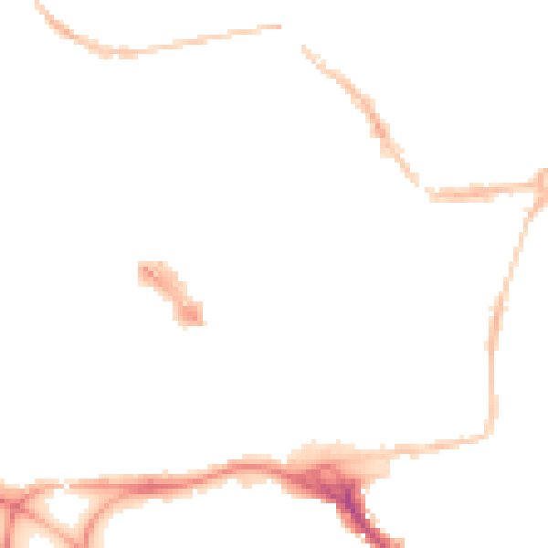 Night-time road noise heatmap for EX1 1EY
