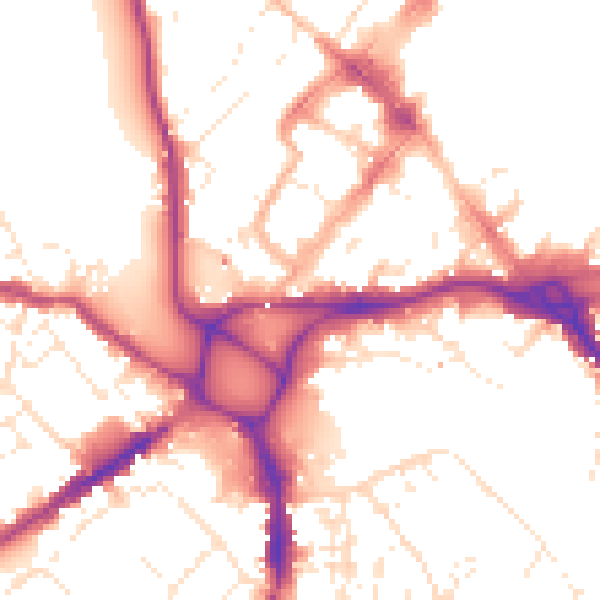 Daytime road noise heatmap for EX1 1FE