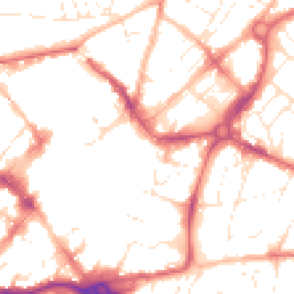 Daytime road noise heatmap for EX1 1GR
